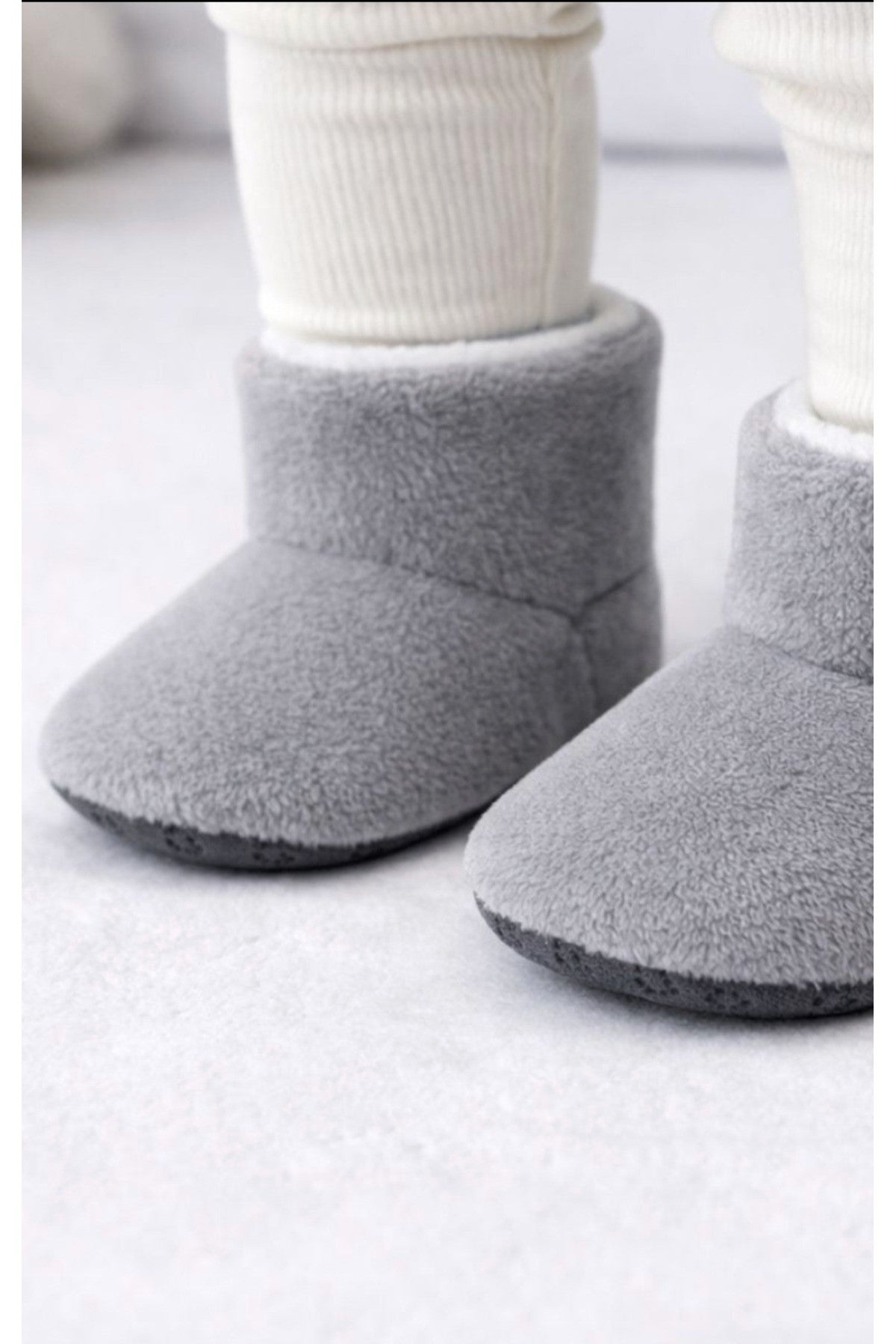 Peluş Kaydırmaz Bebek Ev Botu — Gri