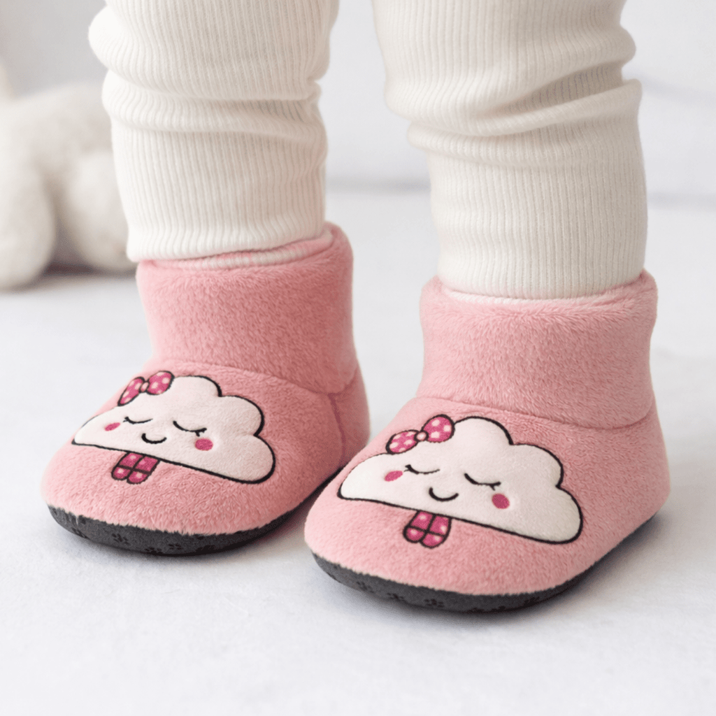 Pembe Bulut Desenli Peluş Ev Botu - Pufien