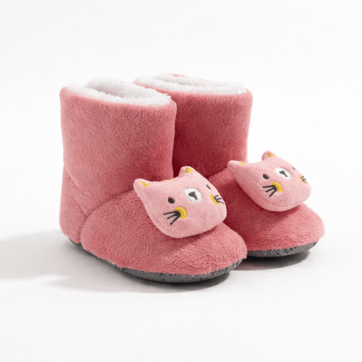 Pembe Zilli Ayıcık Detaylı Kaydırmaz Bebek Ev Botu - Pufien