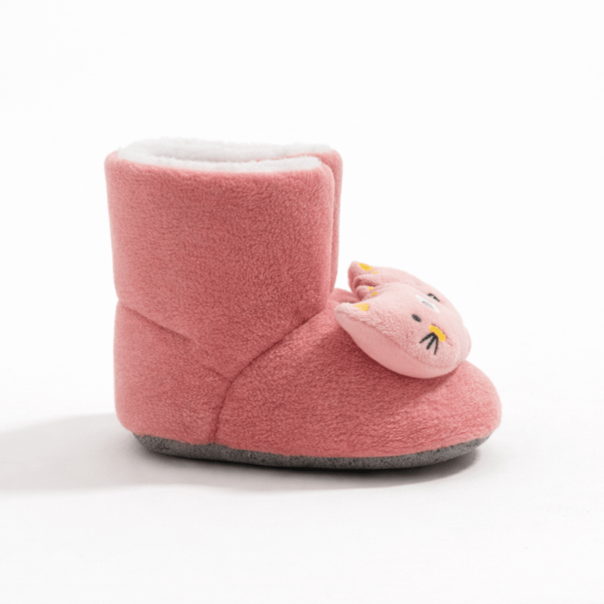 Pembe Zilli Ayıcık Detaylı Kaydırmaz Bebek Ev Botu - Pufien
