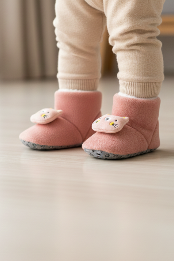 Zilli Ayıcık Detaylı Kaydırmaz Taban Bebek Ev Botu