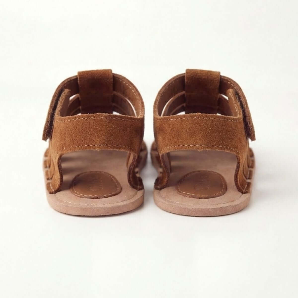 Taba Süet Bantlı Bebek Sandalet Unisex Yazlık - Pufien