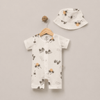 Yazlık Bebek Barbatöz Tulum Safari Desenli 0 - 9 Ay - Pufien